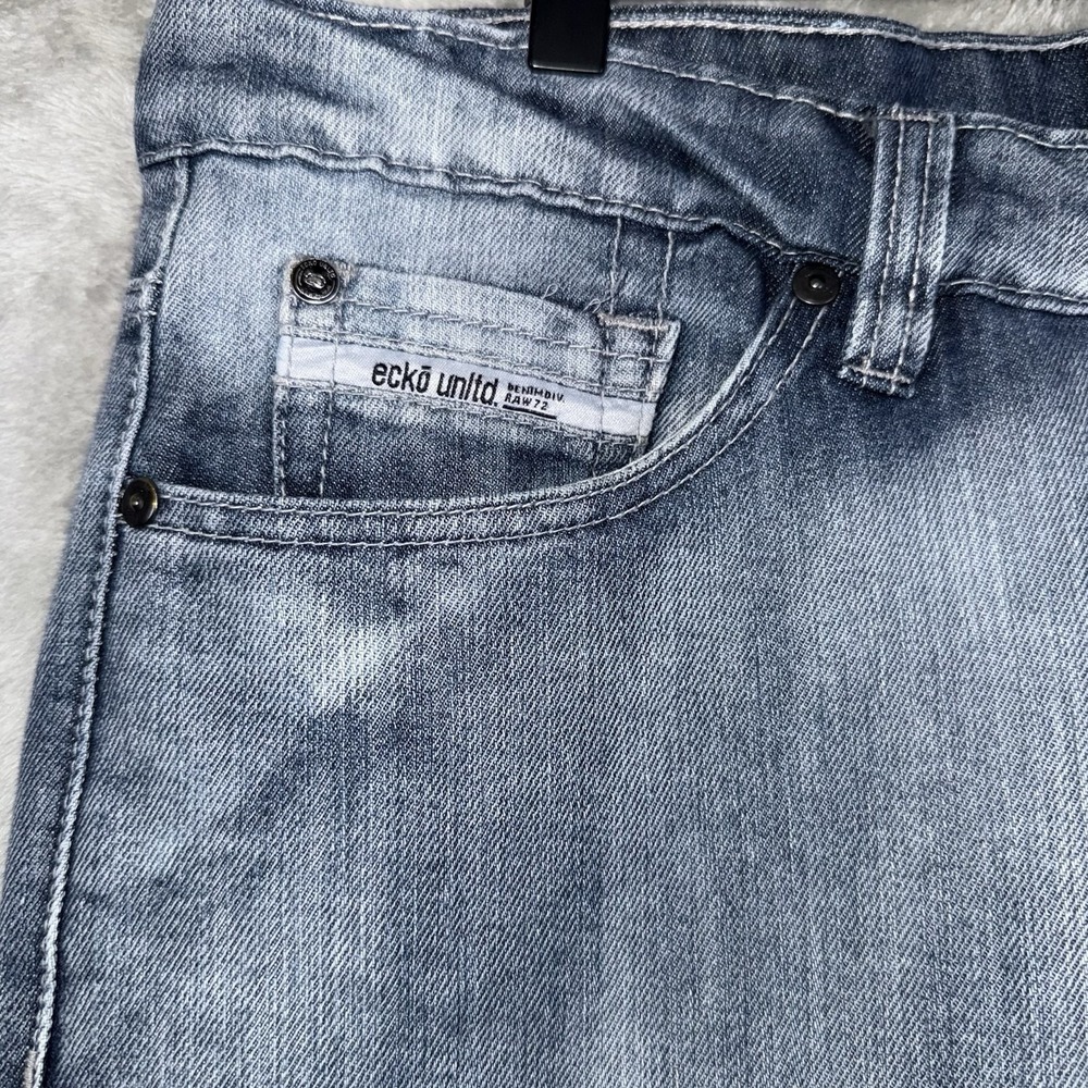 Ecko Unltd Jeans Loose Leg Athletic Fit Y2k Hip‎ Hop Denim Men's 36x32 - Picture 5 of 16